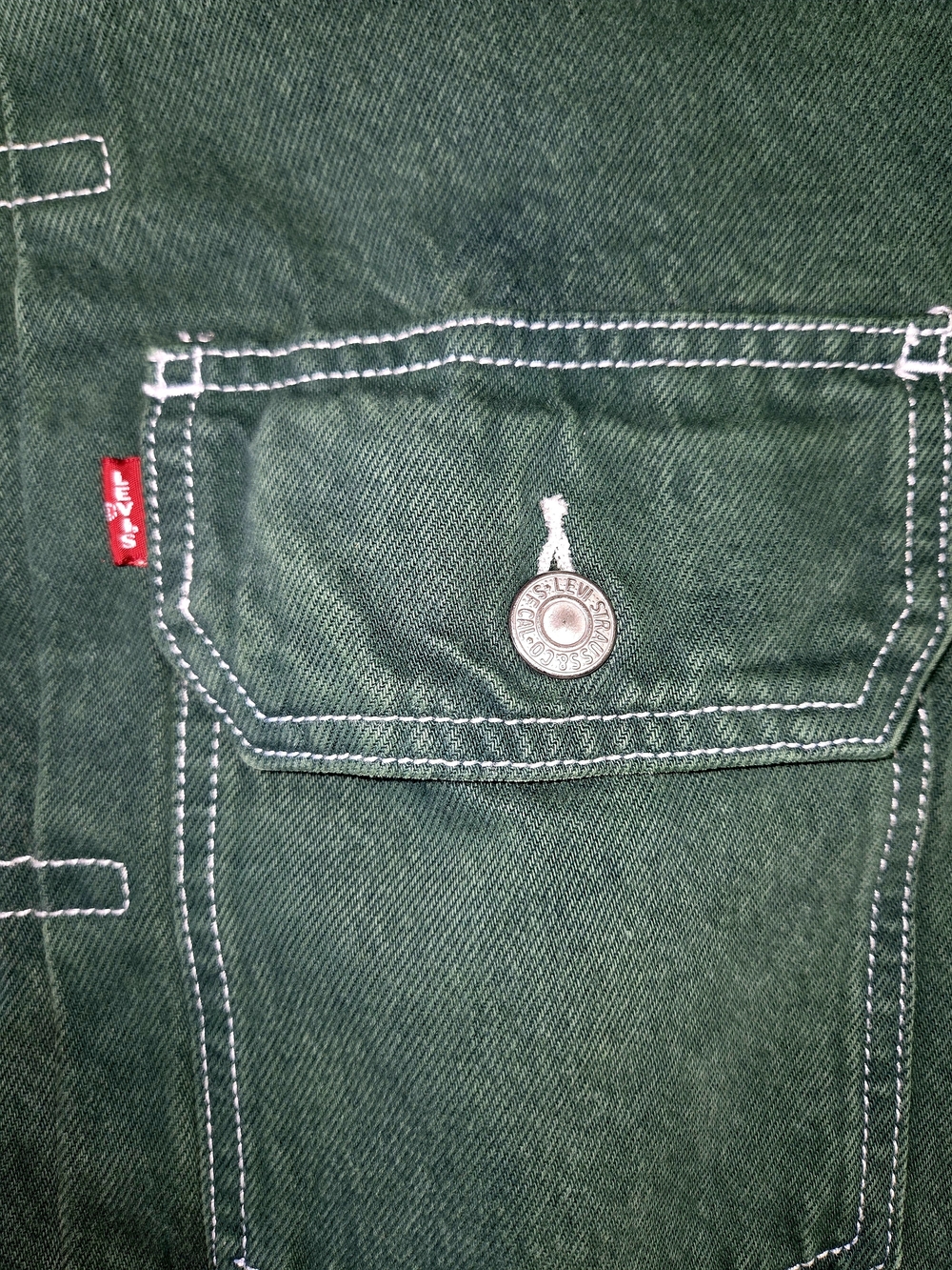 Denim Tears x Levi's Type-2 Long-Sleeve Green Denim Jacket. Size Large - Picture 4 of 9